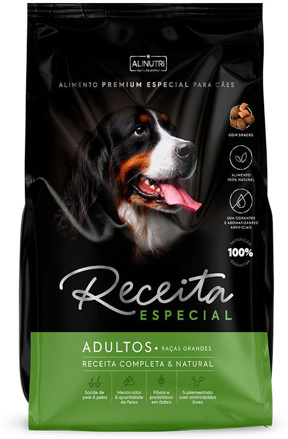 Ração Seca Alinutri Receita Especial Premium para Cães Adultos de Porte Grande - 15Kg