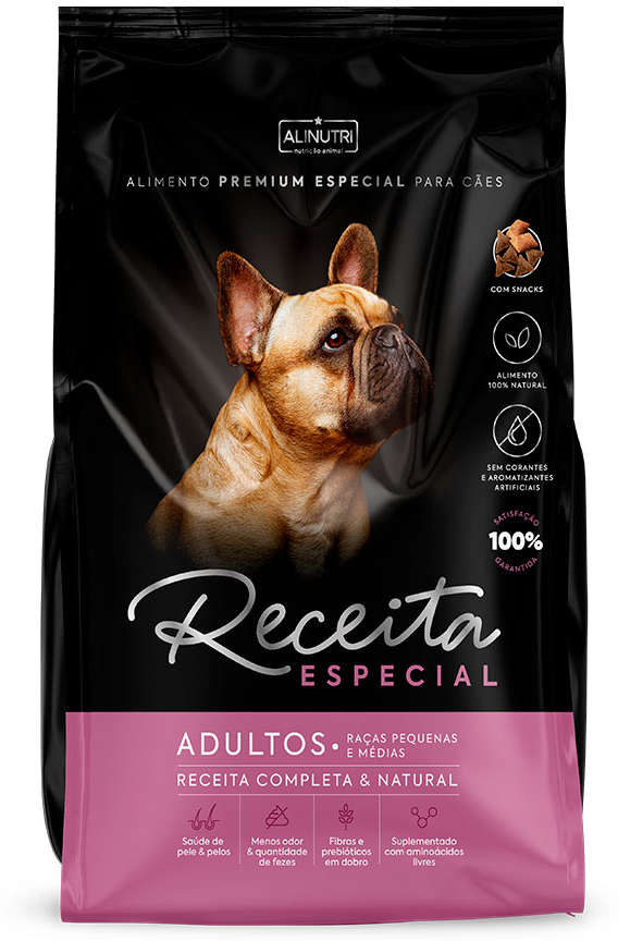 Ração Seca Alinutri Receita Especial Premium para Cães Adultos de Porte Pequeno e Médio - 10Kg