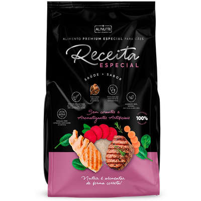 Ração Seca Alinutri Receita Especial Premium para Cães Adultos de Porte Pequeno e Médio