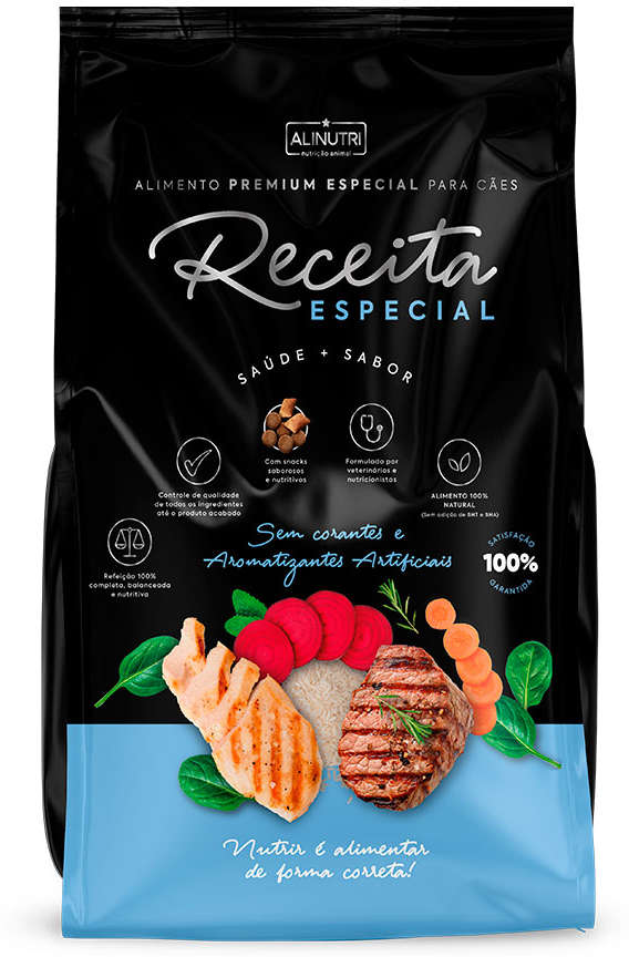 Ração Seca Alinutri Receita Especial Premium para Cães Filhotes - 10Kg