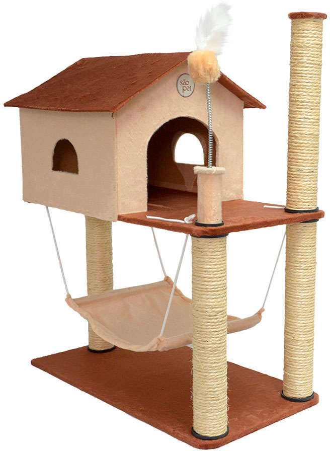 Arranhador São Pet House Marrom - Tam. Único