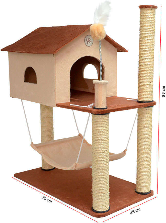 Arranhador São Pet House Marrom - Tam. Único