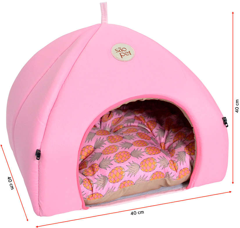 Cama Tenda São Pet Texas Tropical Rosa - Tam. Único