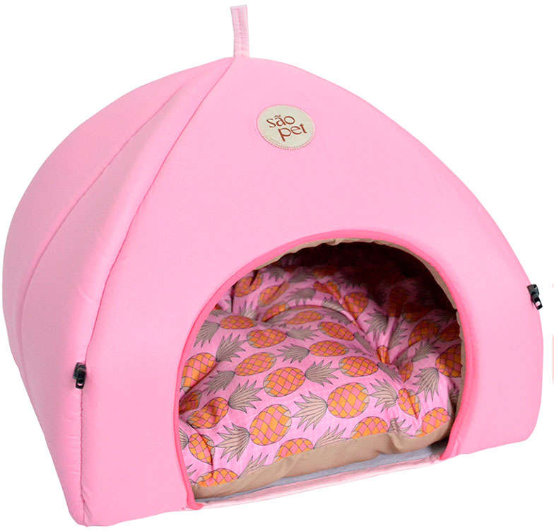 Cama Tenda São Pet Texas Tropical Rosa - Tam. Único