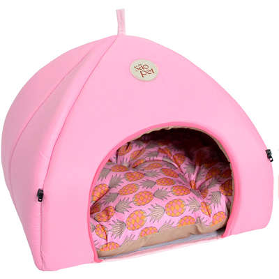 Cama Tenda São Pet Texas Tropical Rosa”
