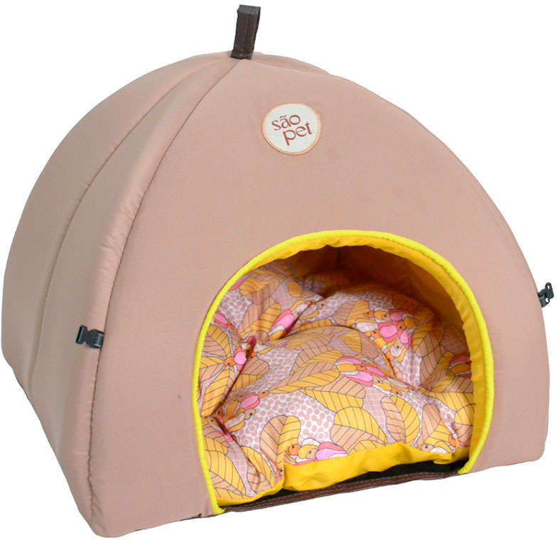 Cama Tenda São Pet Texas Tropical Bege - Tam. Único