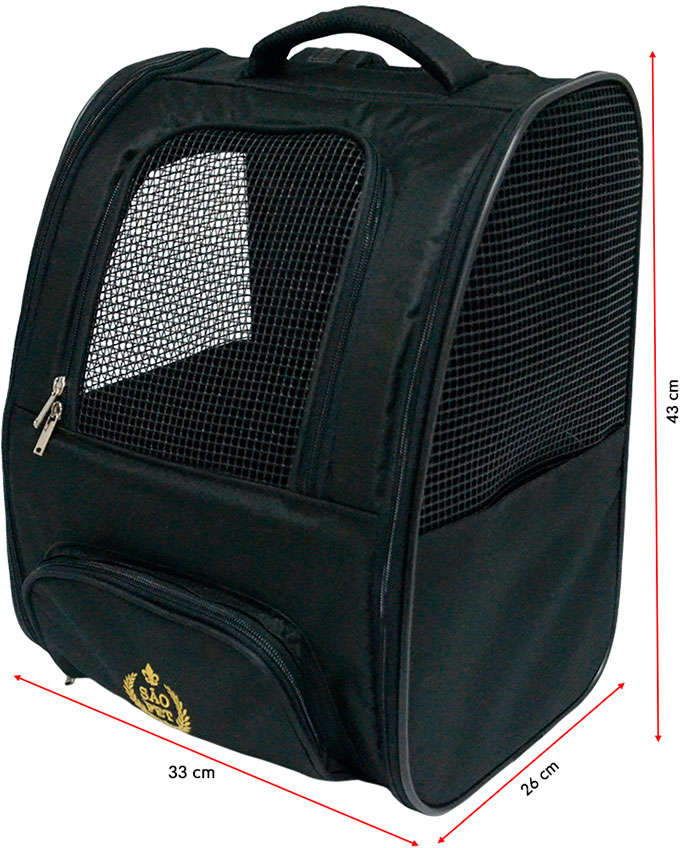 Mochila de Transporte São Pet Ransel Preta - Tam. Único