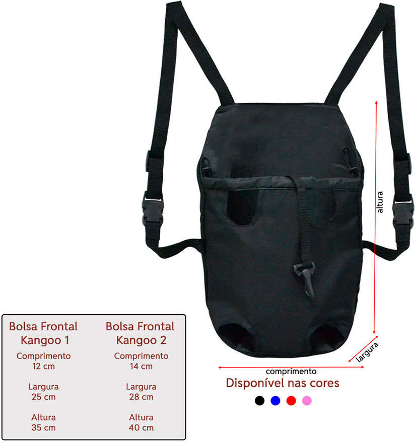 Bolsa de Transporte São Pet Frontal para Pets Preta - N2