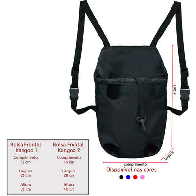 Bolsa de Transporte São Pet Frontal para Pets Preta