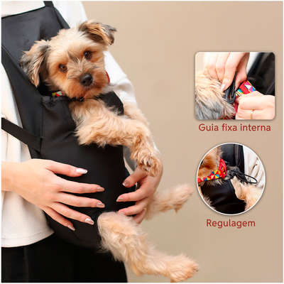 Bolsa de Transporte São Pet Frontal para Pets Preta