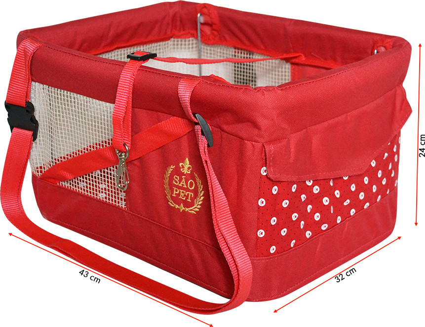 Cadeirinha de Segurança São Pet para Pets Vermelha - Tam. Único