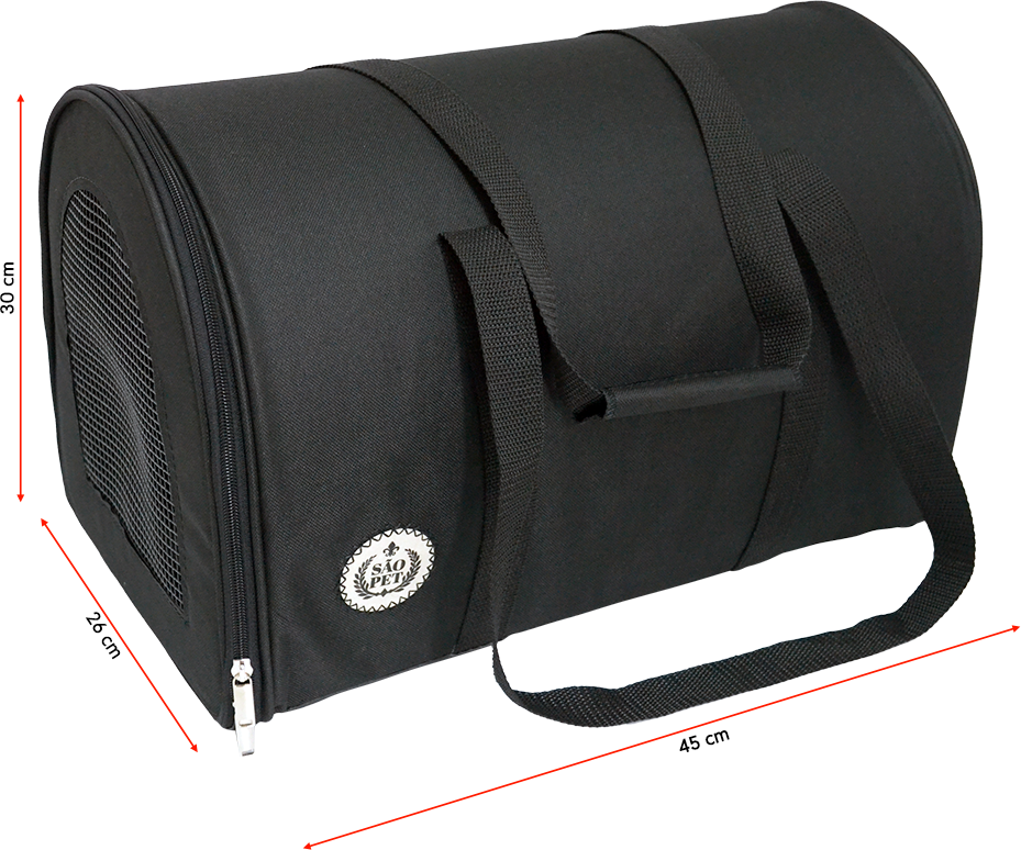 Bolsa de Transporte São Pet Red Nylon Liso Preta - N2