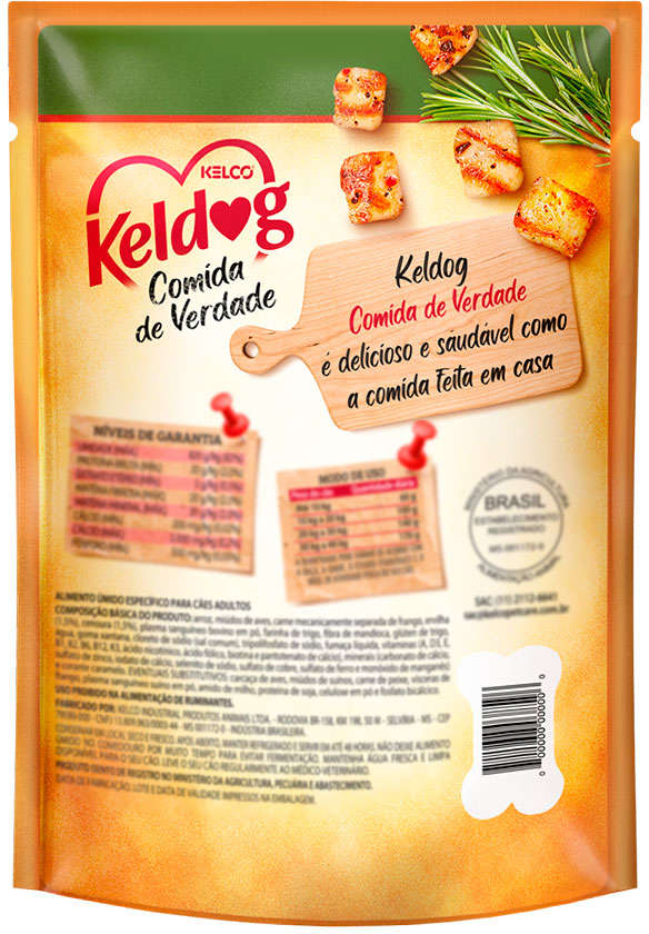 Ração Úmida Keldog Sachê Comida de Verdade Risoto de Frango para Cães - 100 g