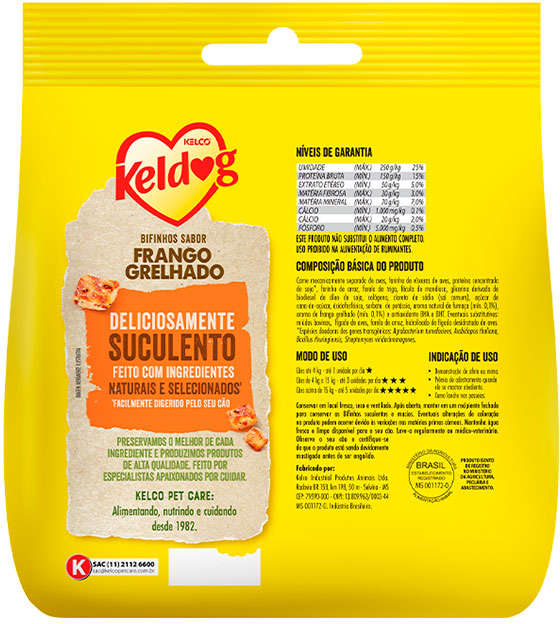 Bifinho Keldog para Cães Sabor Frango Grelhado - 250 g