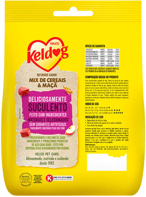 Bifinho Keldog para Cães Sabor Mix de Cereais e Maçã - 500 g