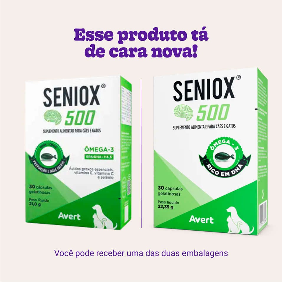 Suplemento Avert Seniox com 30 Cápsulas - 500 mg