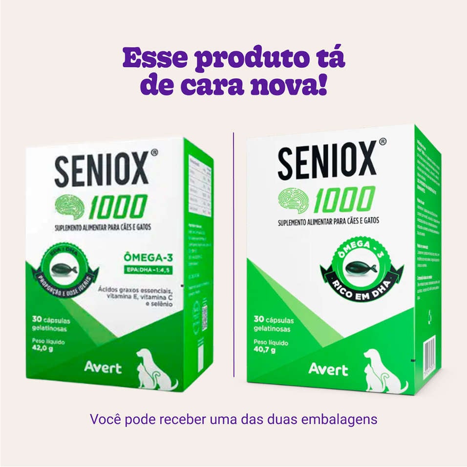 Suplemento Avert Seniox com 30 Cápsulas - 1000 mg