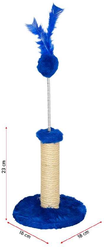 Brinquedo Arranhador São Pet Redondo em Pelúcia Azul - Tam. P