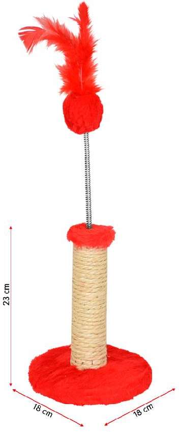 Brinquedo Arranhador São Pet Redondo em Pelúcia Vermelho - Tam. P