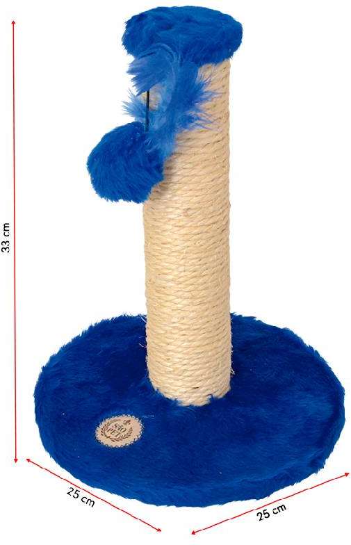 Brinquedo Arranhador São Pet Redondo em Pelúcia Azul - Tam. M