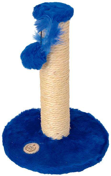 Brinquedo Arranhador São Pet Redondo em Pelúcia Azul - Tam. M