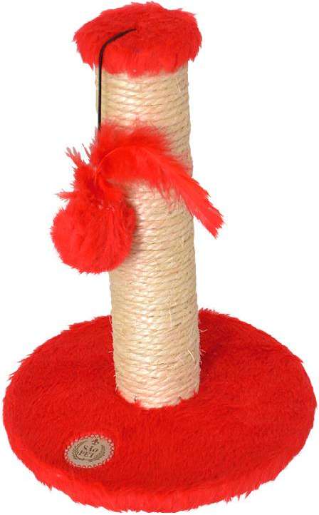Brinquedo Arranhador São Pet Redondo em Pelúcia Vermelho - Tam. M