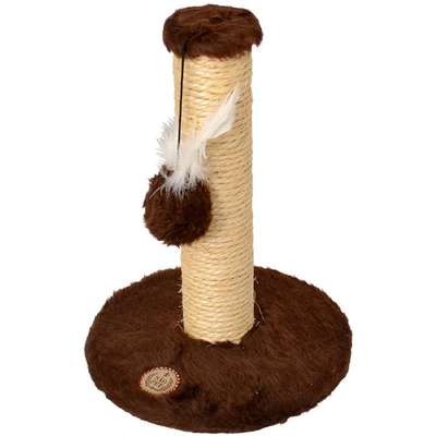 Brinquedo Arranhador São Pet Redondo em Pelúcia Marrom