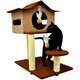 Brinquedo Arranhador Casa e Pedestal Marrom e Bege