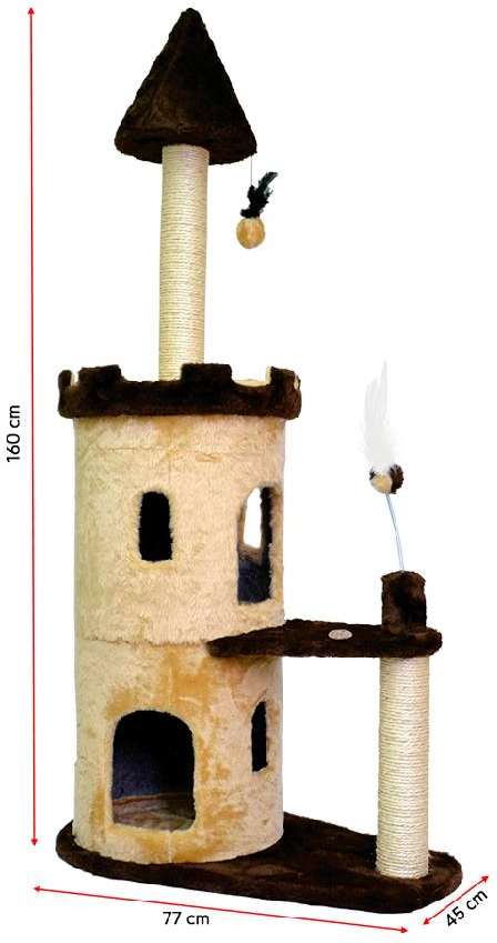 Brinquedo Arranhador Torre Castelo Bege e Marrom - Tam. Único