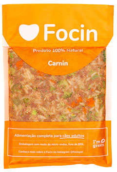 Ração Congelada Focin Alimentação Completa para Cães Adultos Sabor Carne - 250 g