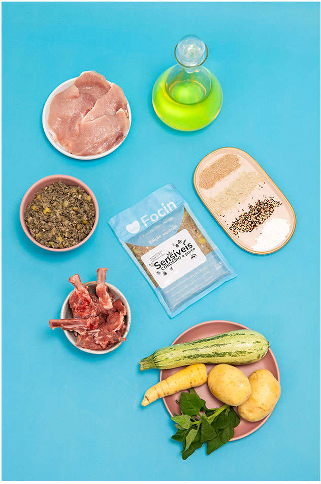 Ração Congelada Focin Alimentação Completa para Cães com Hipersensibilidade Sabor Cordeiro e Porco - 250 g