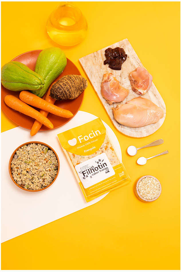 Ração Congelada Focin Alimentação Completa para Cães Filhotes Sabor Frango - 250 g