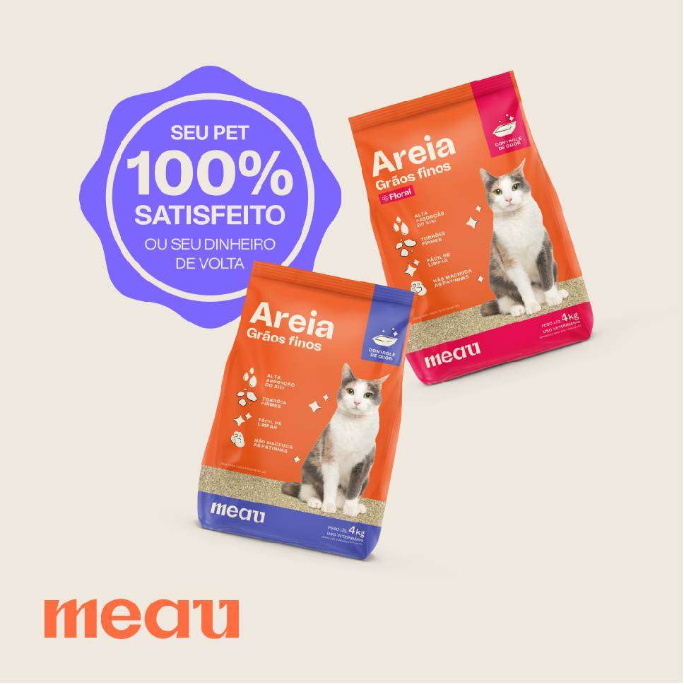 Areia Sanitária Meau Grãos Finos para Gatos - 4Kg