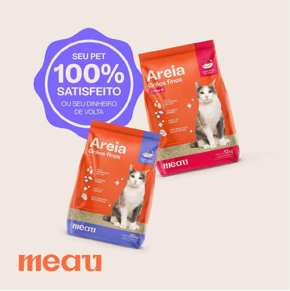 Areia Sanitária Meau Grãos Finos para Gatos - 12Kg