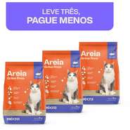 Areia Sanitária Meau Grãos Finos para Gatos - 12Kg (3 unidades de 4kg)