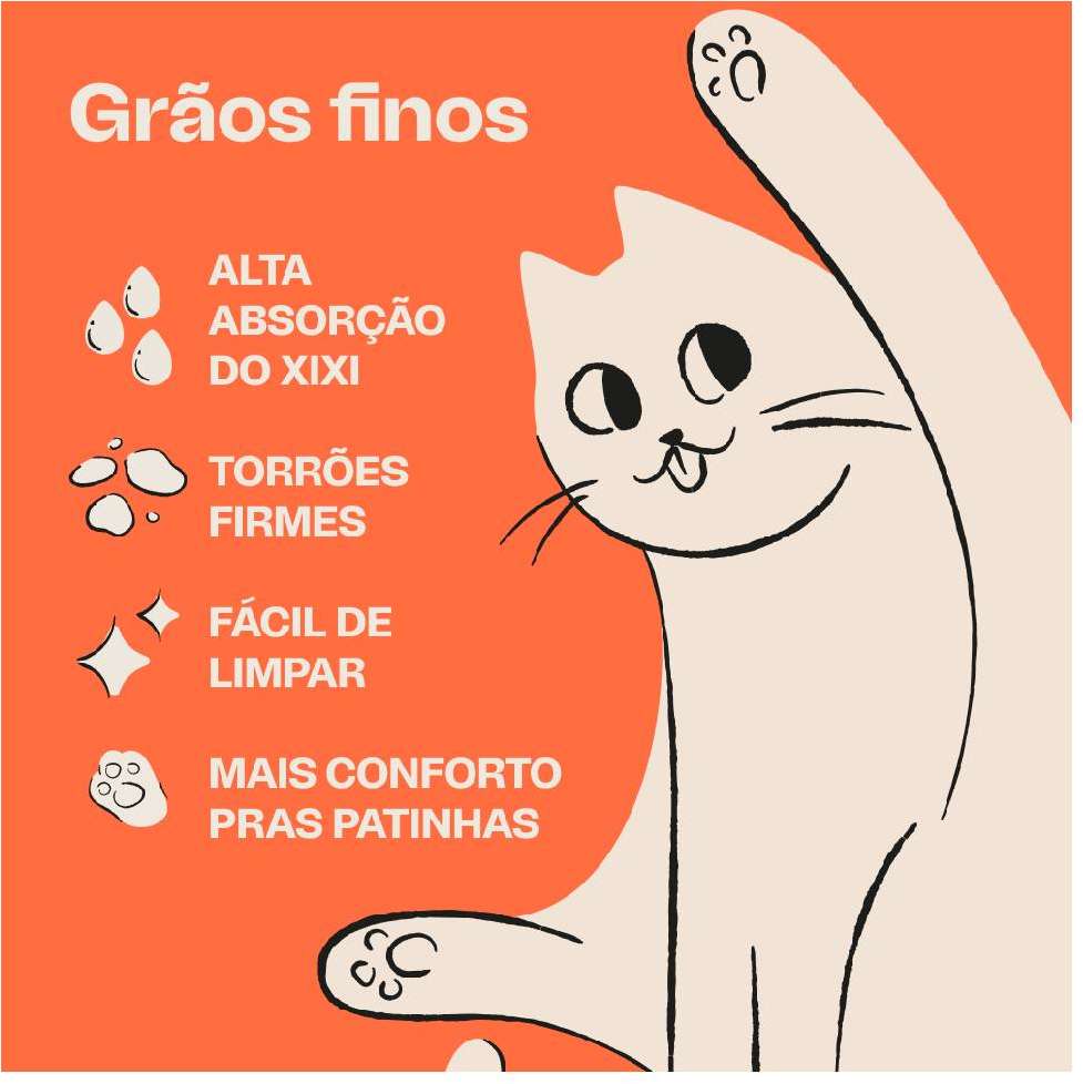 Areia Sanitária Meau Grãos Finos para Gatos - 4Kg