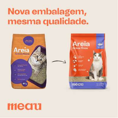 Areia Sanitária Meau Grãos Finos para Gatos