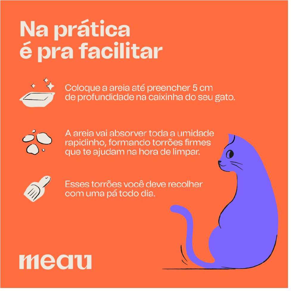 Areia Sanitária Meau Grãos Médios para Gatos - 12Kg