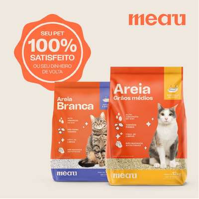 Areia Sanitária Meau Grãos Médios para Gatos