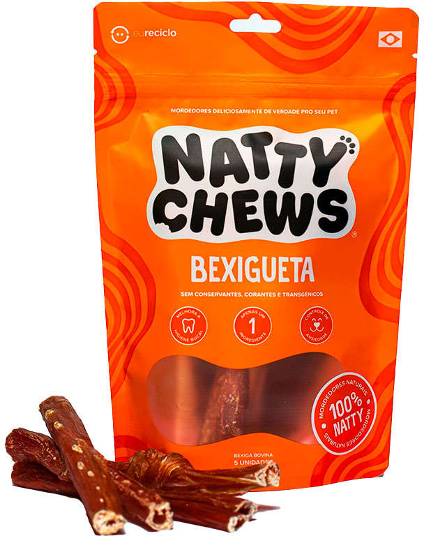 Petisco Bexigueta Natty Chews Bexiga Bovina Desidratada - 5 Unidades