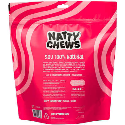 Petisco Orelhitas Natty Chews Orelha Suína Desidratada
