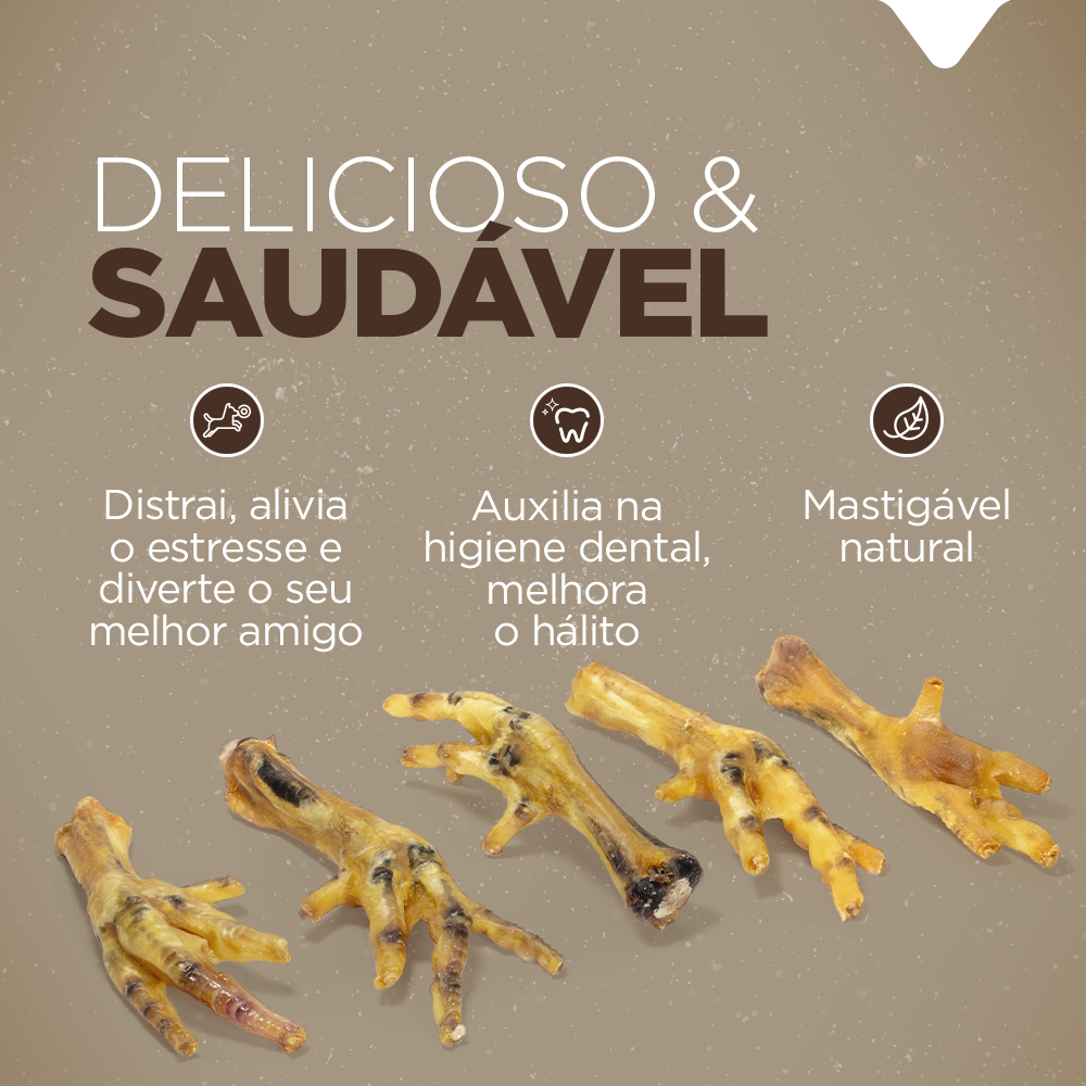 Petisco Pé de Frango Natural Farm Chews para Cães - 5 Unidades