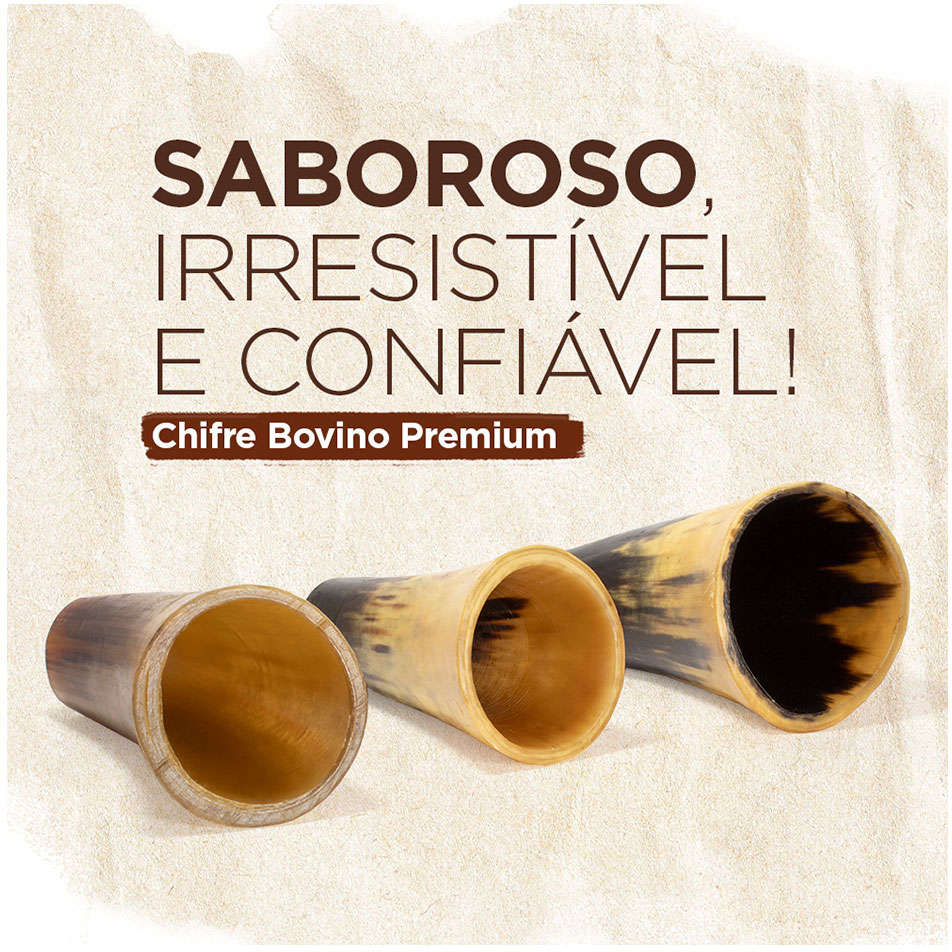 Petisco Chifre Bovino Natural Farm para Cães - 2 Unidades