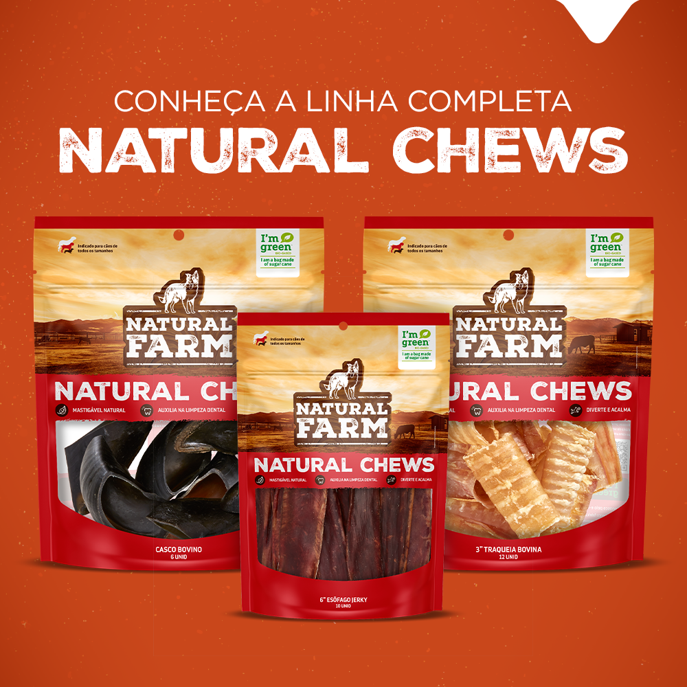 Esôfago Natural Farm para Cães Adultos 6'' - 10 Unidades