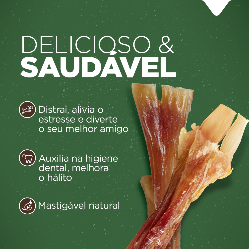 Tendão Natural Farm para Cães - 3 Unidades