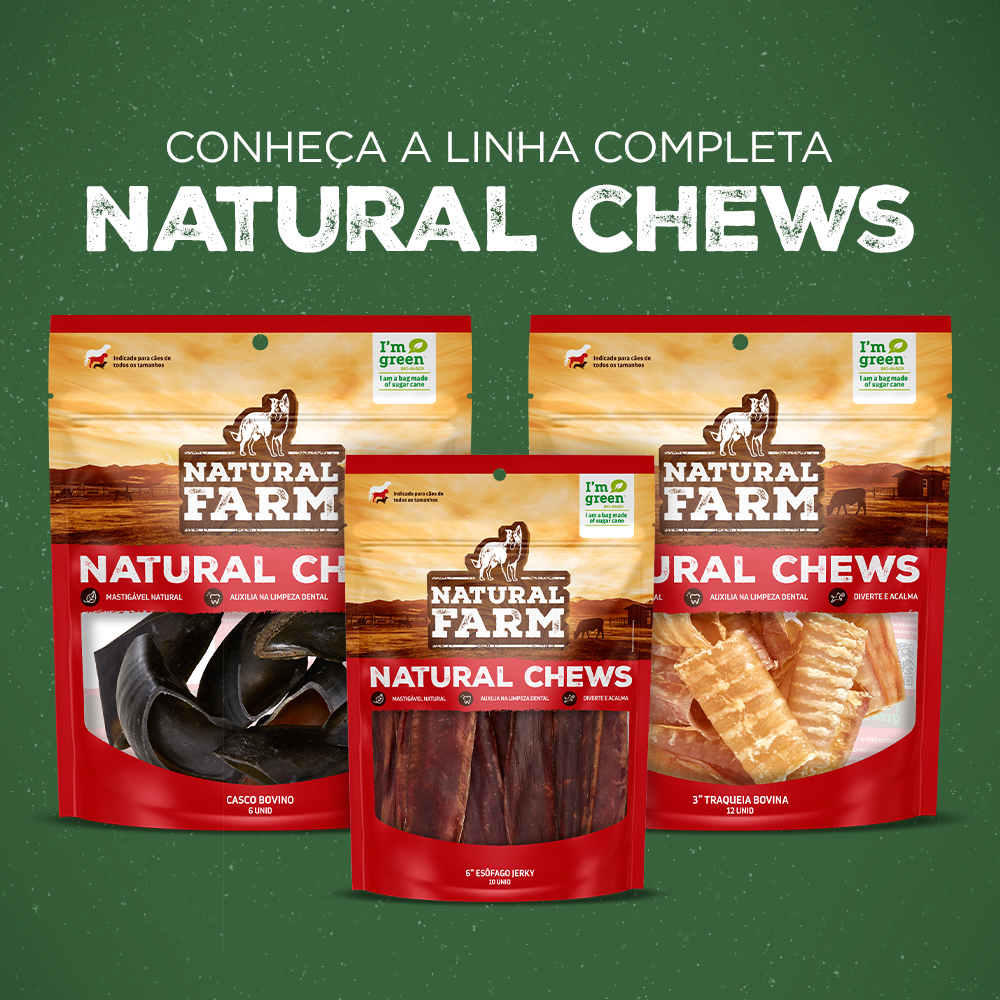 Tendão Natural Farm para Cães - 3 Unidades