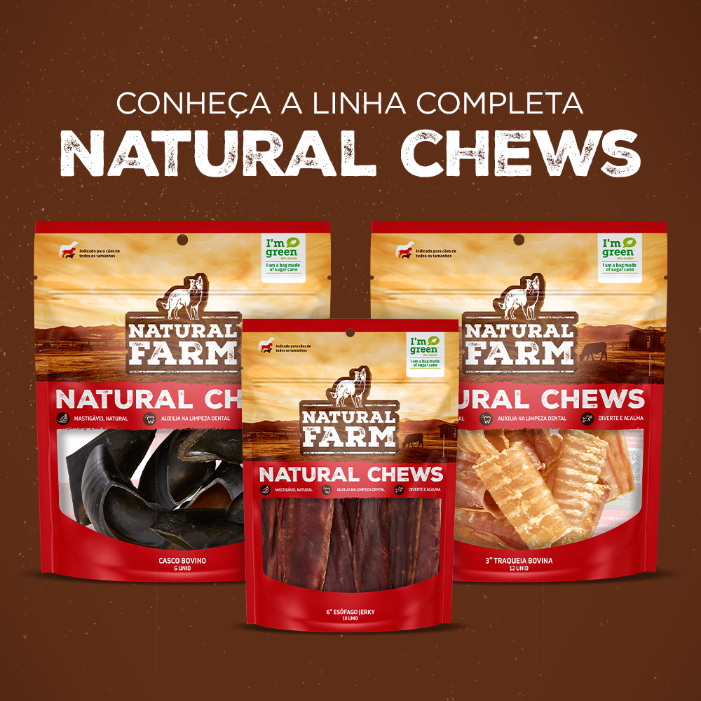 Petisco Natural Farm para Cães Casco Bovino - 6 Unidades