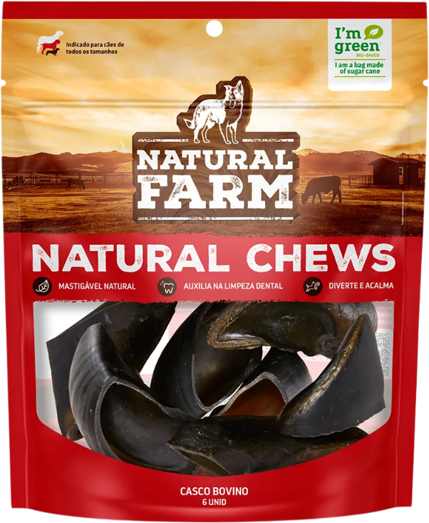 Petisco Natural Farm para Cães Casco Bovino - 6 Unidades