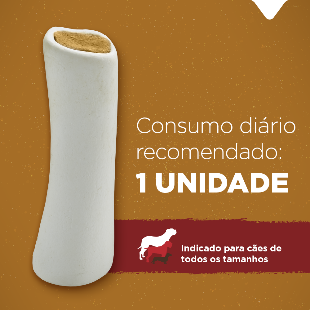 Osso Natural Farm para Cães Sabor Bacon e Queijo - 1 Unidade