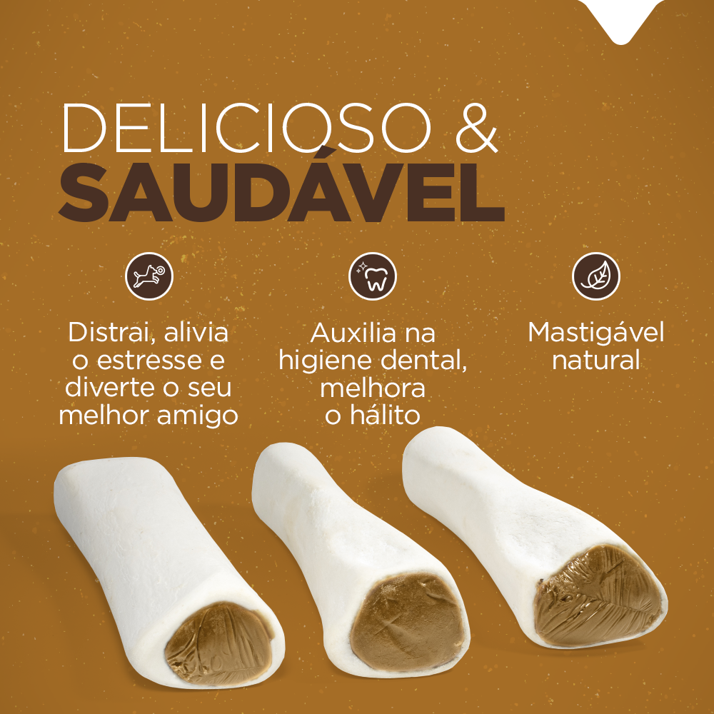 Osso Natural Farm para Cães Sabor Bacon e Queijo - 1 Unidade